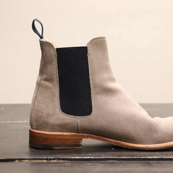 Scarosso Women's Size 38.5 US8 Gray Taupe Blue Giancarlo Chelsea Boots MSRP $495 - Picture 4 of 11